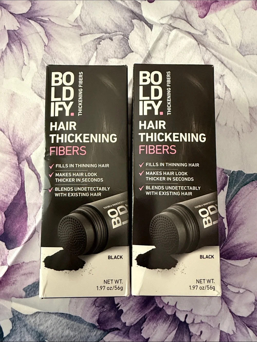 Boldify Hair Thickening Fibers in Black Lot Two 1.97 Oz Bottles
